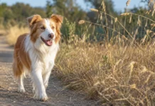 Grannen beim Hund: Symptome, Entfernung & Schutz Hund läuft neben trockenem Gras mit reifen Grannen