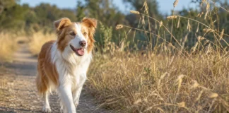 Grannen beim Hund: Symptome, Entfernung & Schutz Hund läuft neben trockenem Gras mit reifen Grannen
