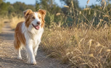 Grannen beim Hund: Symptome, Entfernung & Schutz Hund läuft neben trockenem Gras mit reifen Grannen