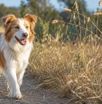 Grannen beim Hund: Symptome, Entfernung & Schutz Hund läuft neben trockenem Gras mit reifen Grannen